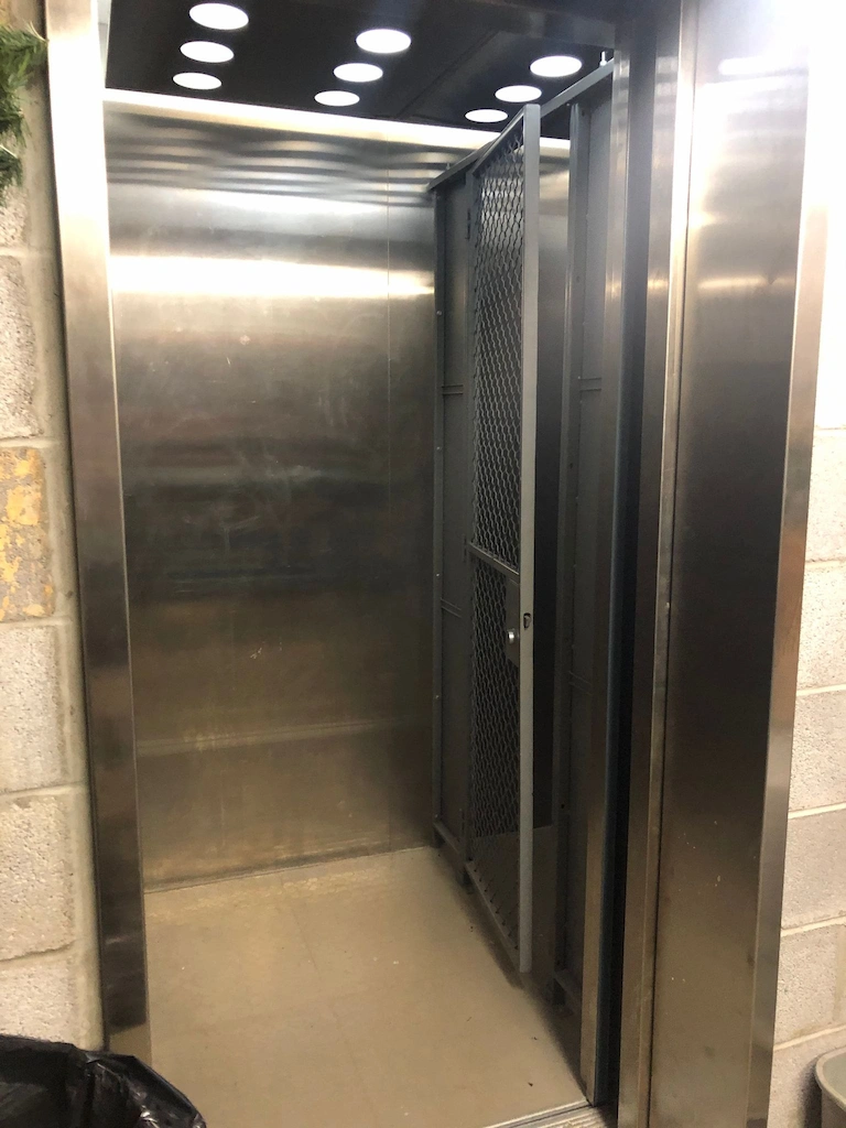 Residential exterior view of an interior elevator